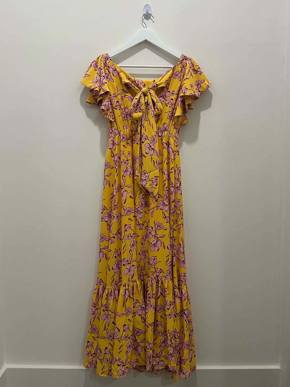SACHIN & BABI Yellow Flutter Sleeve Floral Maxi Dress - Picture 8 of 9